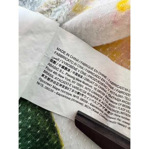 Desigual Blouse Women's Large Floral Abstract Print Boho Artwear Top Blue - Picture 15 of 15